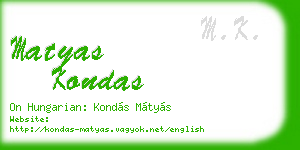 matyas kondas business card